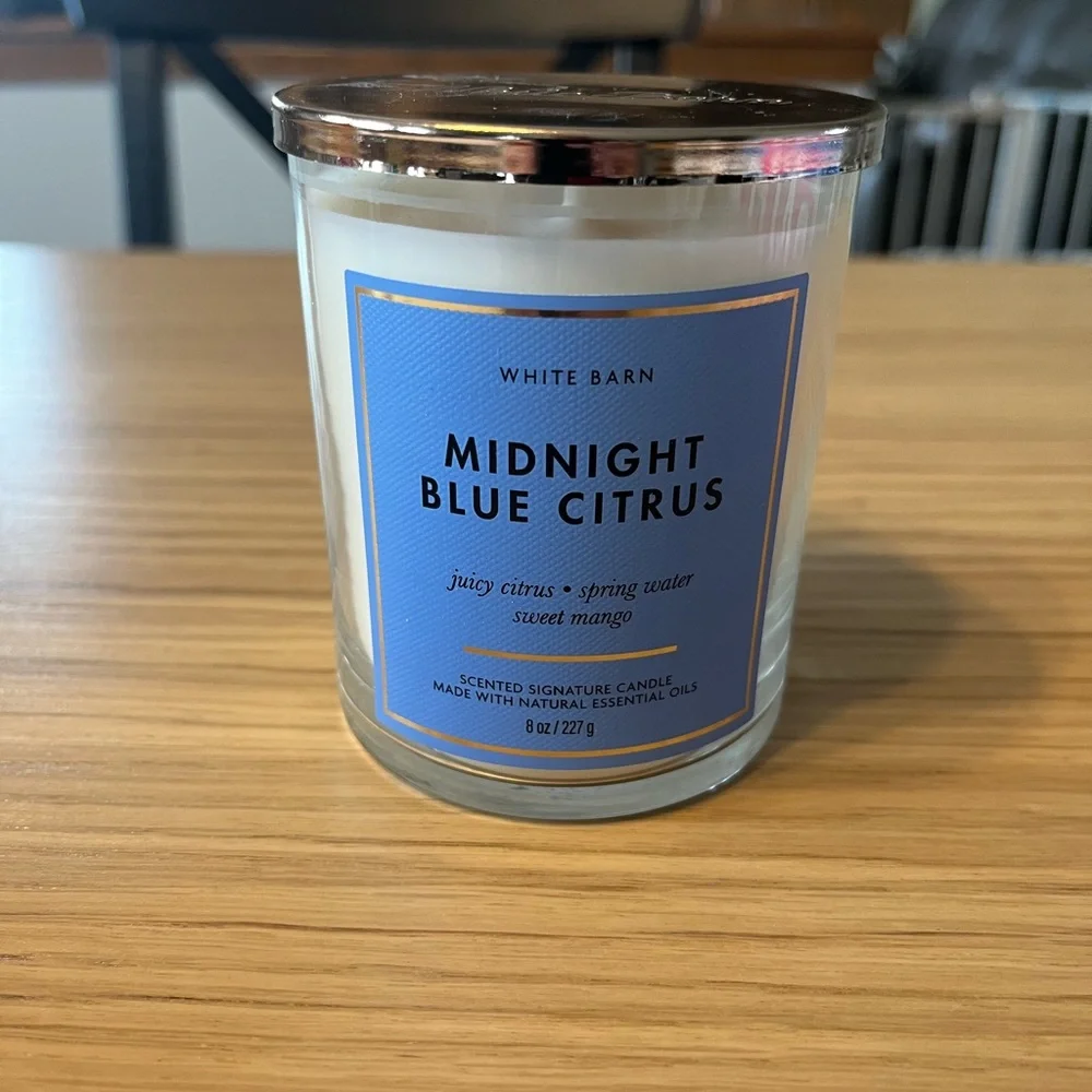 Bath & Body Works Single Wick Candle. Midnight Blue Citrus.